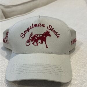 Siegelman Stable Kids Cap - Beige with Maroon Embroidery